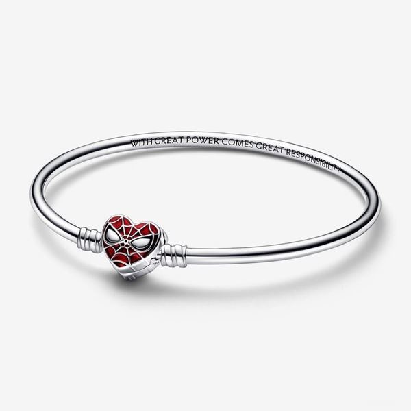 Foto de Pulsera Pandora rígida con Cierre de Máscara Spider-Man de Marvel 19 cm.