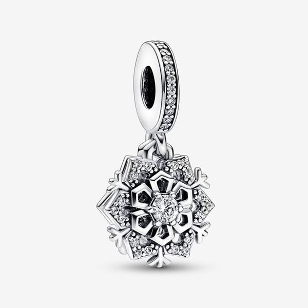 Foto de Charm Pandora Colgante Doble Copo de Nieve Brillante