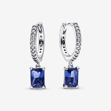 Picture of Pendientes Pandora de Aro Rectangulo Azul Brillante