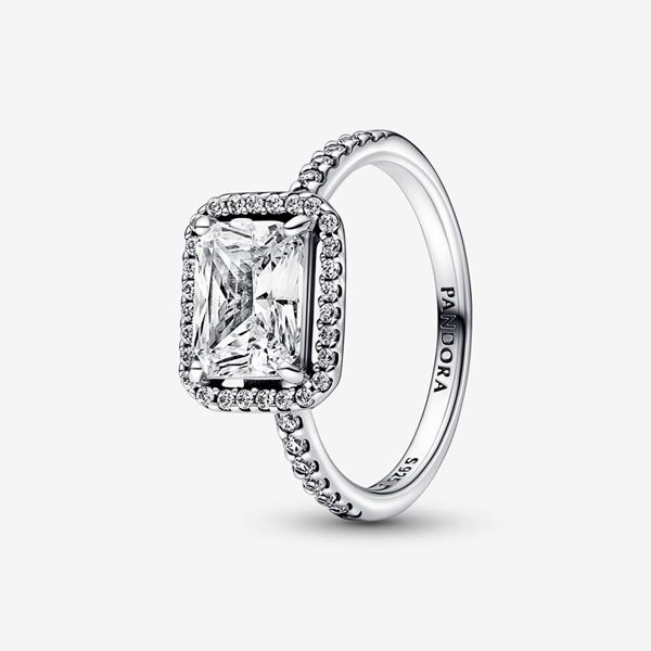 Foto de Anillo Pandora Halo Rectangular Brillante. Talla 50