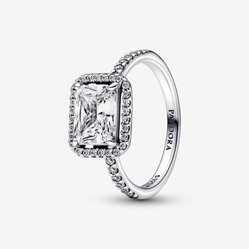 Foto de Anillo Pandora Halo Rectangular Brillante. Talla 52