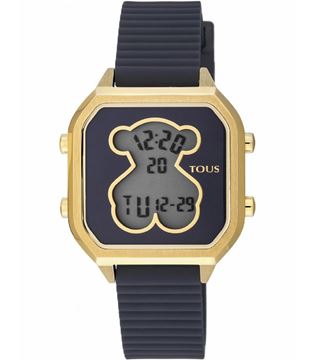 Foto de Reloj TOUS digital D-Bear Teen de acero IP dorado con correa de silicona azul