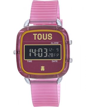 Foto de Reloj TOUS digital de policarbonato con correa de silicona fucsia D-Logo Fresh 200351062
