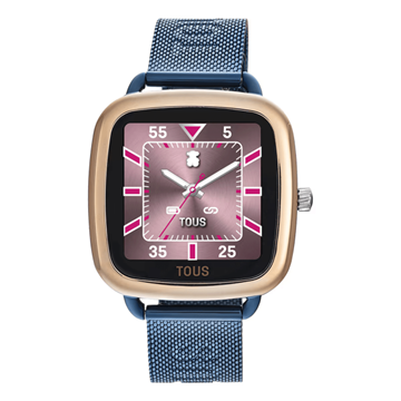Picture of Reloj TOUS smartwatch de acero IPRG rosa y brazalete de acero IP azul D-Connect 300358086