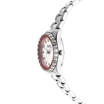 Picture of Reloj TOUS  analógico con brazalete de acero y bisel interior de aluminio rosa Mini T-Bear 200351080