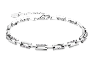 Foto de PULSERA DE PLATA DE LEY 925 Y CIRCONITA BRILLANTE ACABADO EN RODIO - MUBE