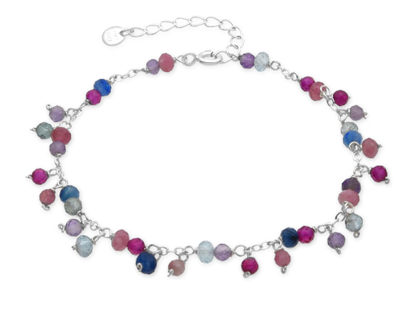 Foto de PULSERA LUXENTER DE PLATA DE LEY 925 Y CRISTAL ROSA ACABADO RODIO - COLIR