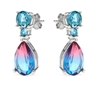 Foto de PENDIENTES LUXENTER DE PLATA DE LEY 925 Y CUARZO HIDROTERMAL AZUL DEGRADADO ACABADO RODIO - KOARG