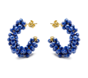 Foto de PENDIENTES LUXENTER DE PLATA DE LEY 925 Y CRISTAL AZUL OSCURO ACABADO ORO AMARILLO DE 18K - SILKA