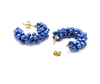 Foto de PENDIENTES LUXENTER DE PLATA DE LEY 925 Y CRISTAL AZUL OSCURO ACABADO ORO AMARILLO DE 18K - SILKA