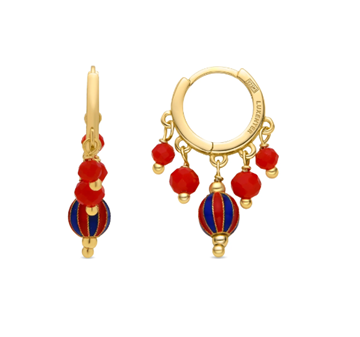 Foto de PENDIENTES LUXENTER DE PLATA DE LEY 925 Y LACADO ROJO ACABADO ORO AMARILLO DE 18K - TOWI
