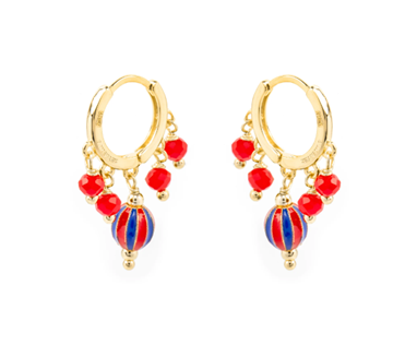 Foto de PENDIENTES LUXENTER DE PLATA DE LEY 925 Y LACADO ROJO ACABADO ORO AMARILLO DE 18K - TOWI