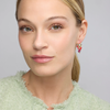 Foto de PENDIENTES LUXENTER DE PLATA DE LEY 925 Y LACADO ROJO ACABADO ORO AMARILLO DE 18K - TOWI