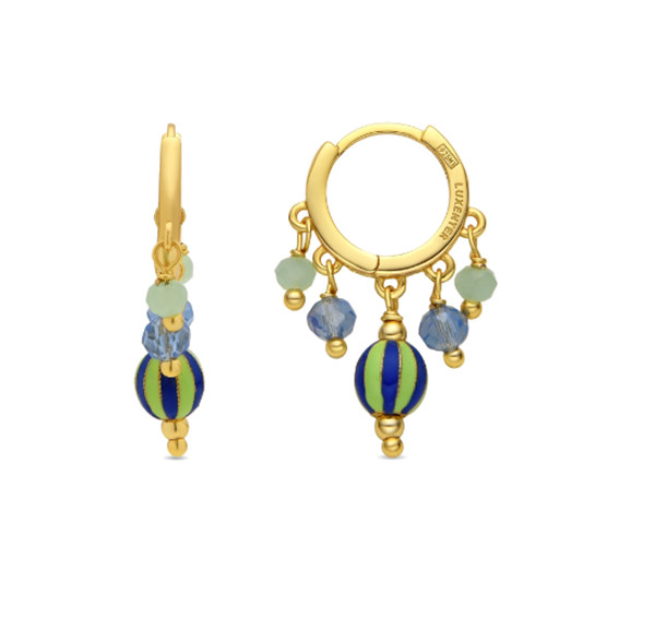 Foto de PENDIENTES LUXENTER DE PLATA DE LEY 925 Y LACADO MULTICOLOR ACABADO ORO AMARILLO DE 18K - TOWI