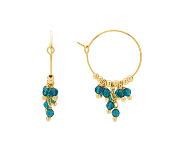 Foto de PENDIENTES LUXENTER DE PLATA DE LEY 925 Y CRISTAL VERDE ACABADO ORO AMARILLO DE 18K - DRAKO