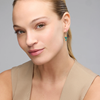 Foto de PENDIENTES LUXENTER DE PLATA DE LEY 925 Y CRISTAL VERDE ACABADO ORO AMARILLO DE 18K - DRAKO