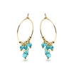 Foto de PENDIENTES LUXENTER DE PLATA DE LEY 925 Y CRISTAL VERDE ACABADO ORO AMARILLO DE 18K - DRAKO