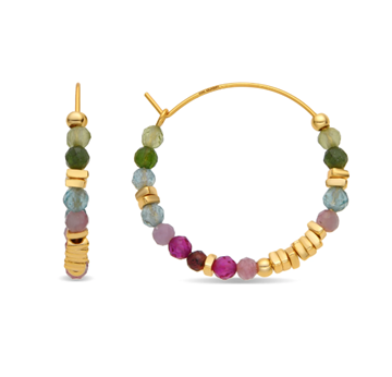 Foto de PENDIENTES LUXENTER DE PLATA DE LEY 925 Y CRISTAL MULTICOLOR ACABADO ORO AMARILLO DE 18K - ANE