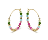 Foto de PENDIENTES LUXENTER DE PLATA DE LEY 925 Y CRISTAL MULTICOLOR ACABADO ORO AMARILLO DE 18K - ANE