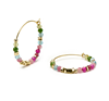 Foto de PENDIENTES LUXENTER DE PLATA DE LEY 925 Y CRISTAL MULTICOLOR ACABADO ORO AMARILLO DE 18K - ANE