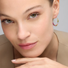 Foto de PENDIENTES LUXENTER DE PLATA DE LEY 925 Y CRISTAL MULTICOLOR ACABADO ORO AMARILLO DE 18K - ANE