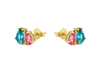 Foto de PENDIENTES LUXENTER DE PLATA DE LEY 925 Y CUARZO HIDROTERMAL MULTICOLOR ACABADO ORO AMARILLO DE 18K - KHATA