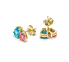 Foto de PENDIENTES LUXENTER DE PLATA DE LEY 925 Y CUARZO HIDROTERMAL MULTICOLOR ACABADO ORO AMARILLO DE 18K - KHATA