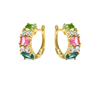 Foto de PENDIENTES LUXENTER DE PLATA DE LEY 925 Y CUARZO HIDROTERMAL MULTICOLOR ACABADO ORO AMARILLO DE 18K - MOHEA