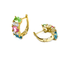 Foto de PENDIENTES LUXENTER DE PLATA DE LEY 925 Y CUARZO HIDROTERMAL MULTICOLOR ACABADO ORO AMARILLO DE 18K - MOHEA