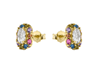 Foto de PENDIENTES LUXENTER DE PLATA DE LEY 925 Y CIRCONITA MULTICOLOR ACABADO ORO AMARILLO DE 18K - MEZAY