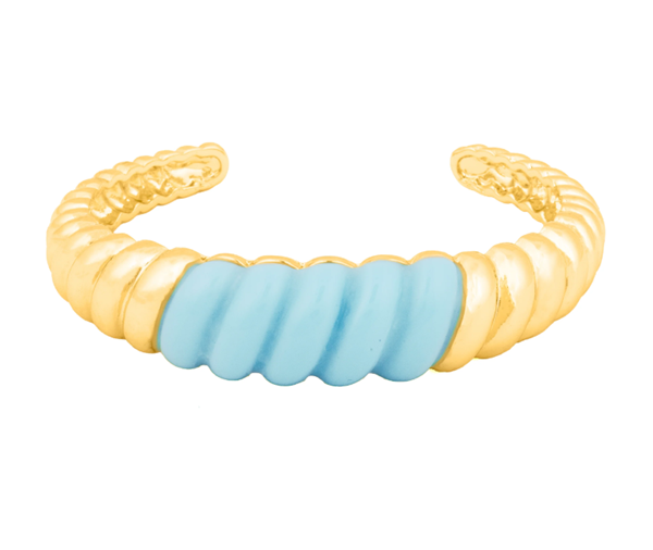 Foto de PULSERA LUXENTER ACABADO ORO AMARILLO DE 18K Y RESINA AZUL - RAWIL