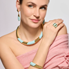 Foto de PENDIENTES LUXENTER ACABADO ORO AMARILLO DE 18K Y RESINA AZUL - RAWIL