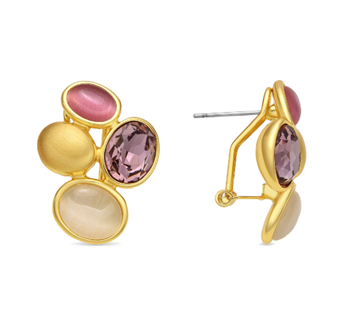 Foto de PENDIENTES LUXENTER ACABADO ORO AMARILLO DE 18K Y CRISTAL MULTICOLOR - SIONU