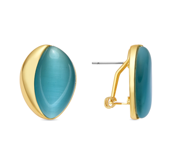 Foto de PENDIENTES LUXENTER ACABADO ORO AMARILLO DE 18K Y OJO DE GATO VERDE - XORAI