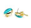 Foto de PENDIENTES LUXENTER ACABADO ORO AMARILLO DE 18K Y OJO DE GATO VERDE - XORAI