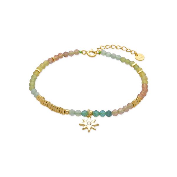 Foto de PULSERA LUXENTER DE PLATA DE LEY 925 Y CRISTAL MULTICOLOR ACABADO ORO AMARILLO DE 18K - PHOLOR