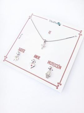 Foto de Collar Plata Cuatro En Uno Fe