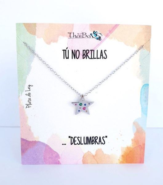 Foto de Collar Plata Estrella Multicolor