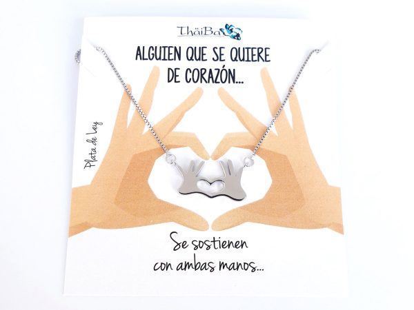 Foto de Collar Plata Manos Corazón