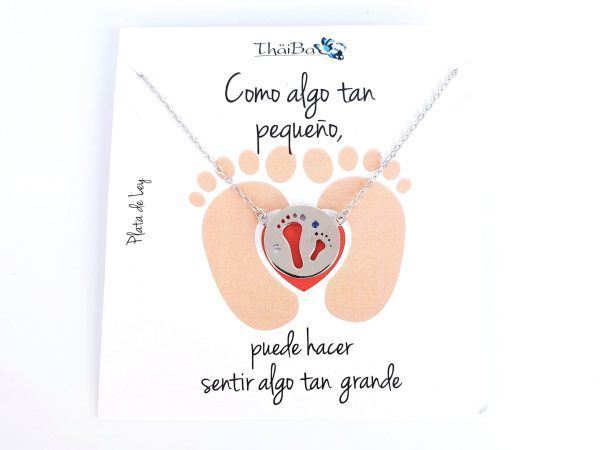 Foto de Collar Plata Huella Pies Bebes Unisex