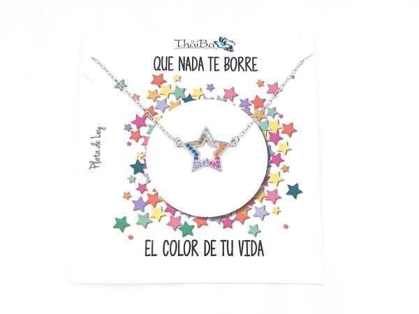 Foto de Collar Plata Estrella De Colores