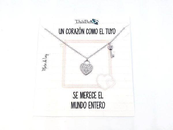 Foto de Collar Plata Llave Corazón