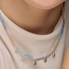 Foto de COLLAR DE PLATA DE LEY 925 Y CRISTAL MULTICOLOR ACABADO RODIO - MUZA