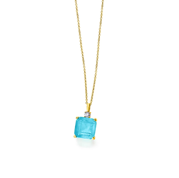 Foto de Collar LeCarré Oro Amarillo,  Topacio Azul GD138OA.00