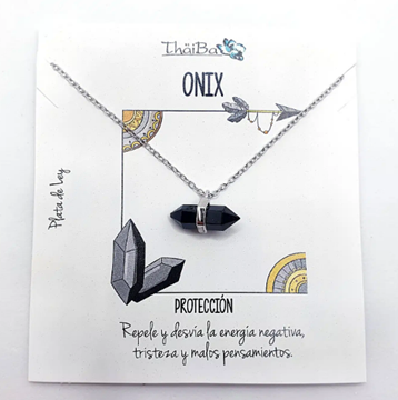 Foto de Collar Plata Ónix Prisma