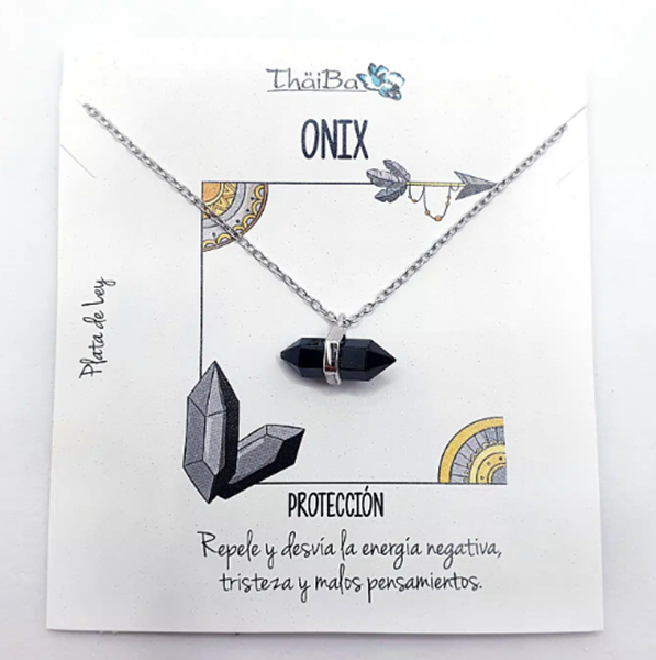 Foto de Collar Plata Ónix Prisma