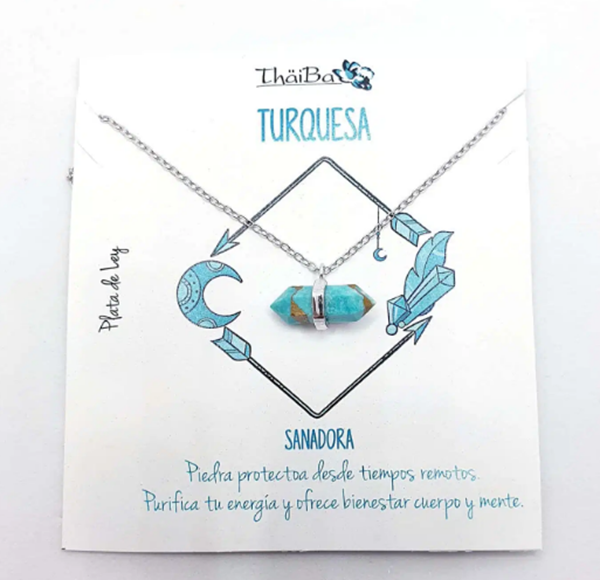 Foto de Collar Plata Piedra Turquesa Prisma