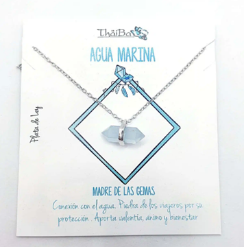 Foto de Collar Plata Agua Marina Prisma