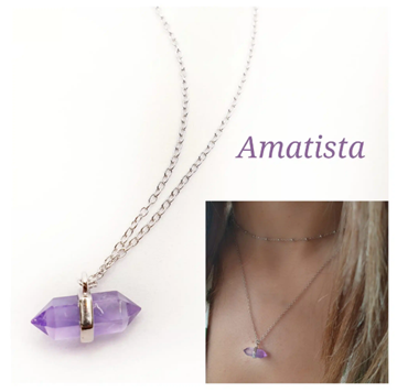 Foto de Collar Plata Amatista Prisma