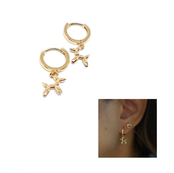 Foto de Pendientes Plata Chapada Perrito Globo